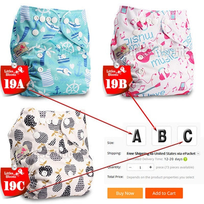 Washable and Reusable Baby Bamboo Charcoal Pocket Cloth Diaper