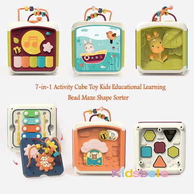 7 In 1 Baby Activity Cube Educational Toy