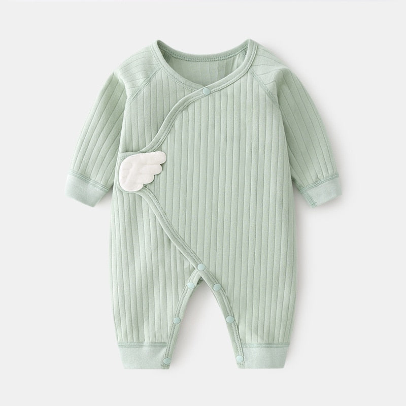 Lawadka 0-6M Spring Autumn Newborn Baby Girl Boy Romper Cotton Solid Soft Infant Jumpsuit With Wing Casual Clothes For Girls Boy