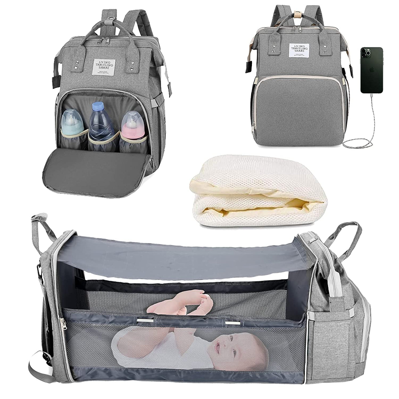 4-In-1 Baby Diaper Bag