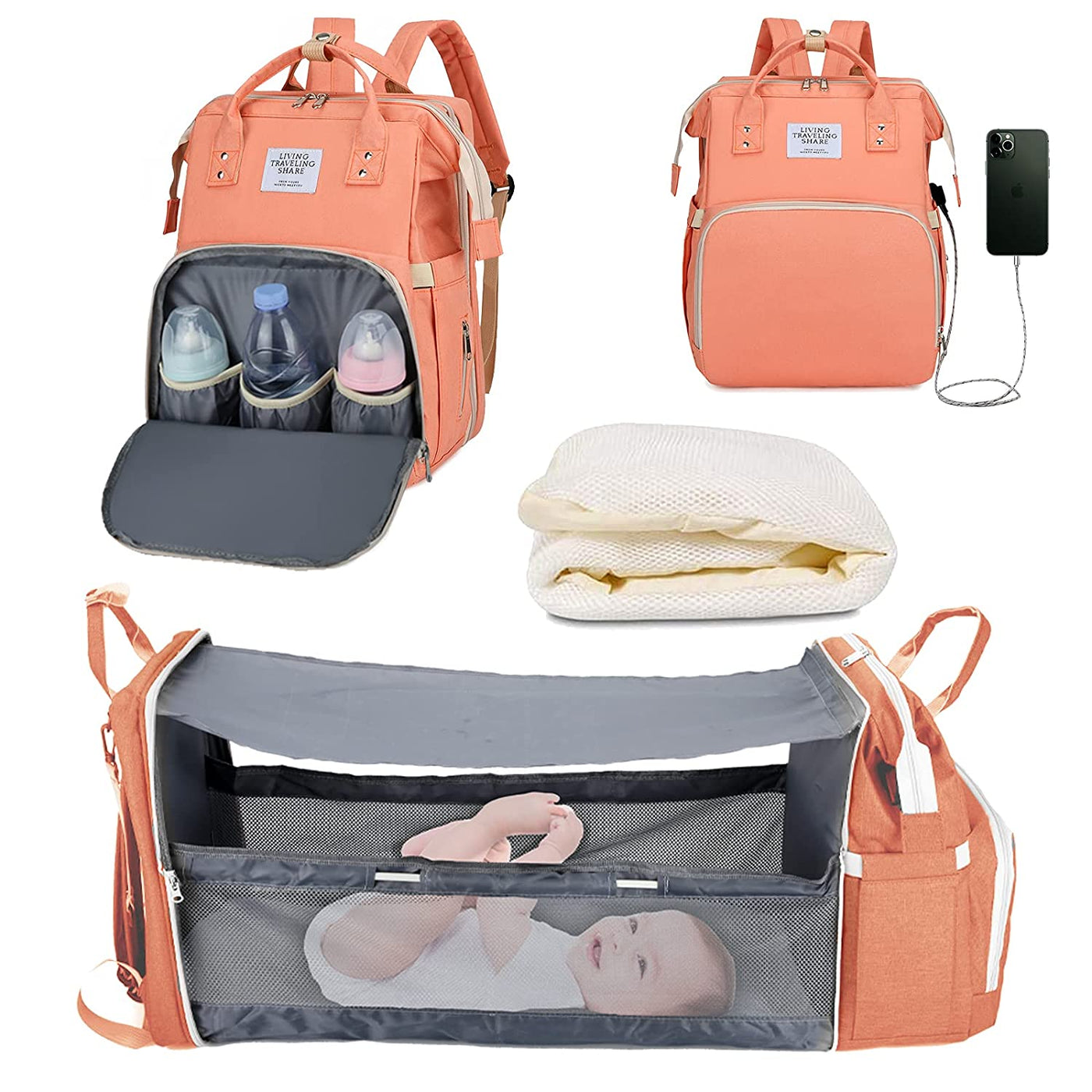 4-In-1 Baby Diaper Bag