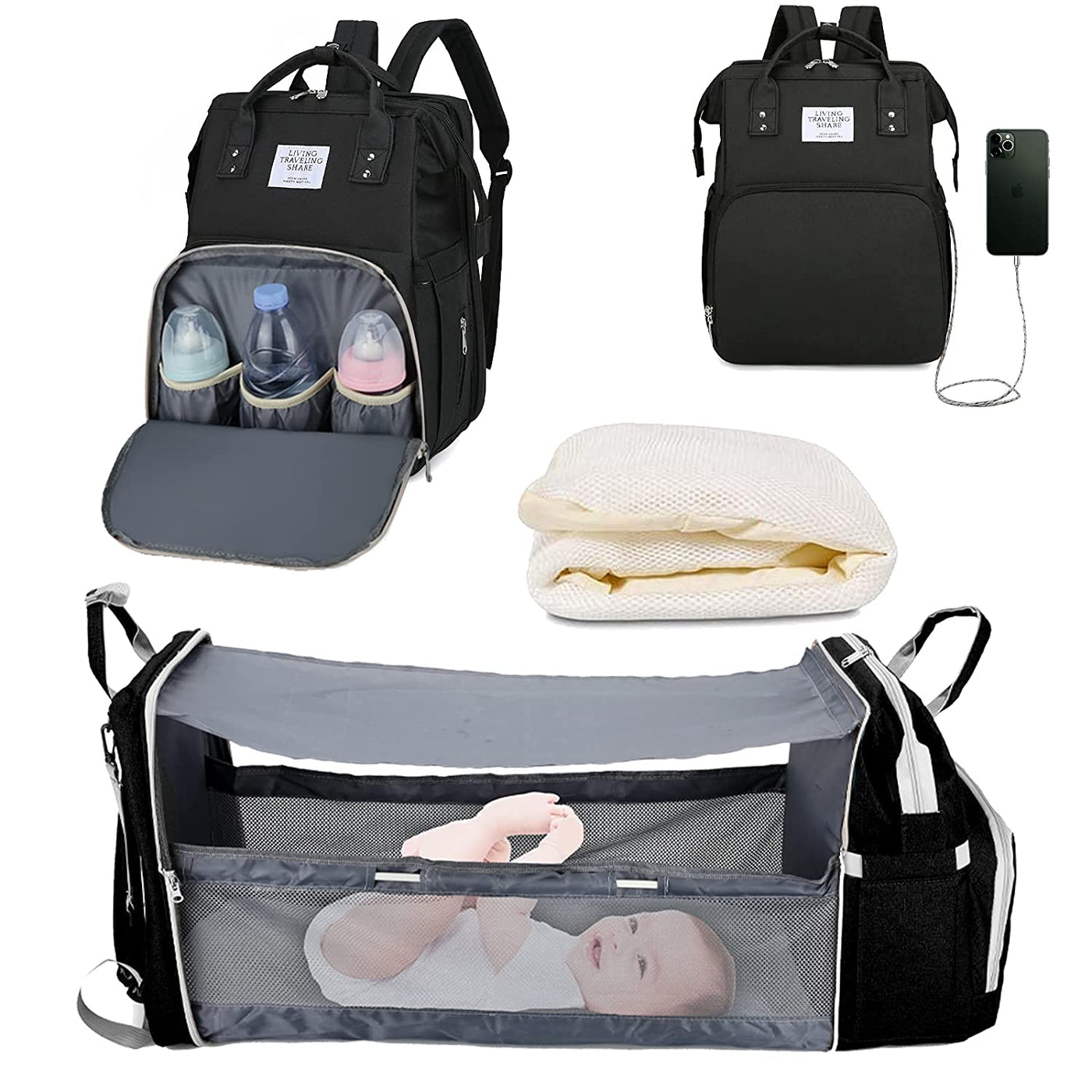 4-In-1 Baby Diaper Bag